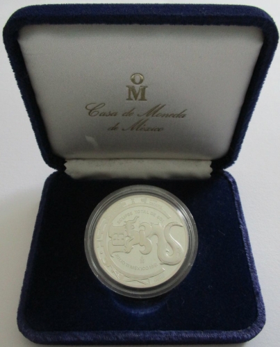Mexico Medal 1991 Eclipse Total del Sol Maya Culture 1 Oz Silver