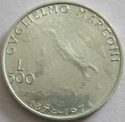 Italy 500 Lire 1974 Guglielmo Marconi