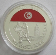 Liberia 10 Dollars 2005 Football World Cup in Germany Tunisia