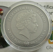 Ghana 5 Cedis 2016 Wildlife Red-Crowned Amazon Coloured 1...