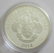 Seychelles 25 Rupees 2014 Football World Cup Brazil Silver