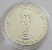 Isle of Man 1 Crown 2012 Football World Cup in Brazil Silver