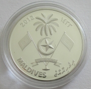 Maldives 20 Rufiyaa 2012 Football World Cup in Brazil Silver