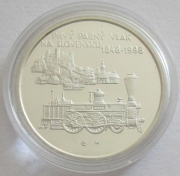 Slovakia 200 Korun 1998 150 Years Railway Silver Proof