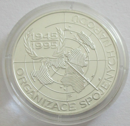 Czech Republic 200 Korun 1995 50 Years United Nations Silver Proof