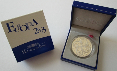 France 1.50 Euro 2003 Europa 1 Year Monetary Union Silver