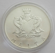 Malta 4 Liri 1974 Cottonera Gate Silver