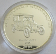 DR Congo 10 Francs 2002 Automobiles Ford Model T Silver