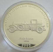 DR Congo 10 Francs 2002 Automobiles Rolls Royce Silver
