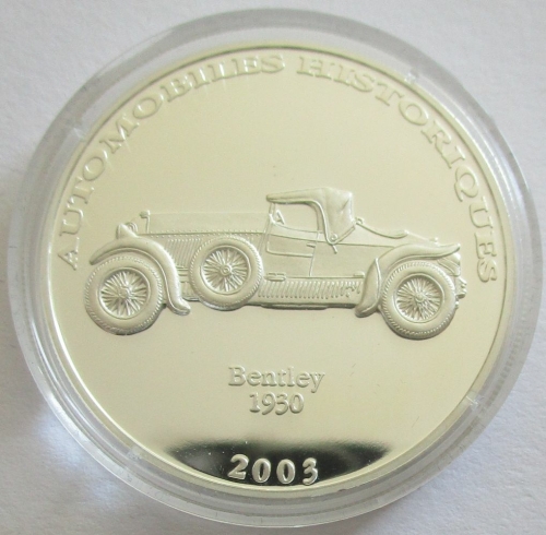 DR Congo 10 Francs 2003 Automobiles Bentley Silver