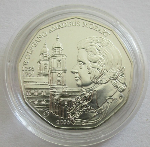 Austria 5 Euro 2006 Eurostar Wolfgang Amadeus Mozart Silver