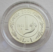 Italien 1 Lira 2001 Abschied von der Lira PP