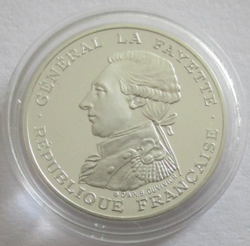 France 100 Francs 1987 La Fayette Silver Piedfort Proof