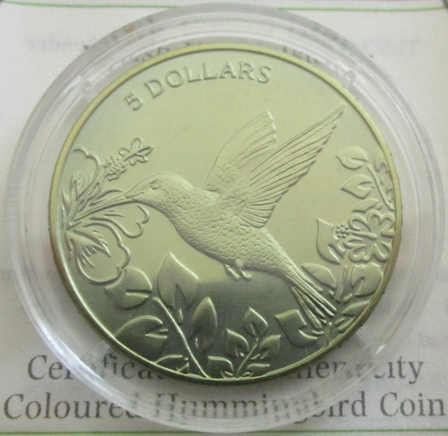 Britische Jungferninseln 5 Dollars 2017 Tiere Kolibri