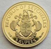 Seychelles 5 Rupees 2020 Moutya Dance Gold