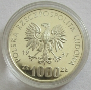 Poland 1000 Zlotych 1987 Olympics Calgary Cross-Country...