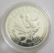 Canada 10 Dollars 2015 Football Womens World Cup Header 1/2 Oz Silver