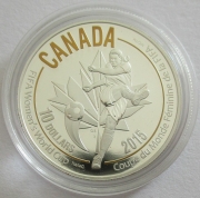 Canada 10 Dollars 2015 Football Womens World Cup Shot Gilded 1/2 Oz Silver