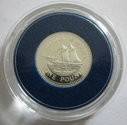 Jersey 1 Pound 1991 Ships Tickler Silver Proof