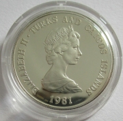 Turks & Caicos Islands 10 Crowns 1981 Royal Wedding Silver