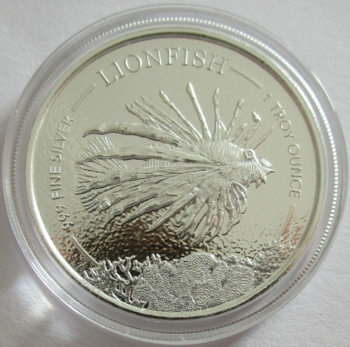 Barbados 1 Dollar 2019 Lionfish 1 Oz Silver