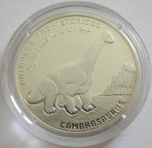 Sahara 500 Pesetas 1994 Dinosaurs Camarasaurus Silver