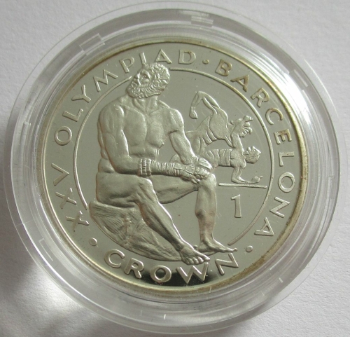 Gibraltar 1 Crown 1991 Olympics Barcelona Boxing Silver Proof