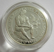 Gibraltar 1 Crown 1991 Olympics Barcelona Boxing Silver...