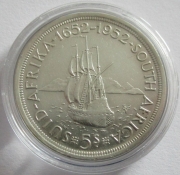 South Africa 5 Shillings 1952 300 Years Cape Colony Silver