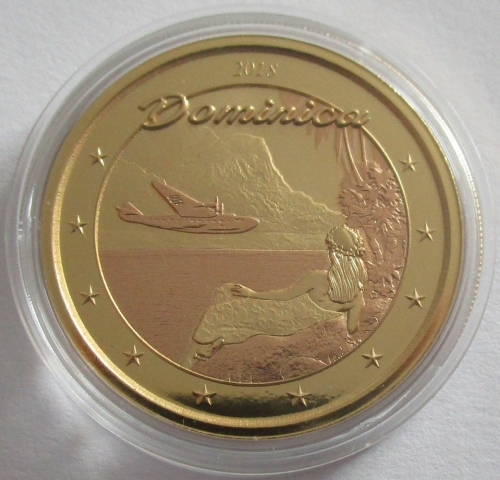 Dominica 2 Dollars 2018 EC8 Bay Gilded 1 Oz Silver