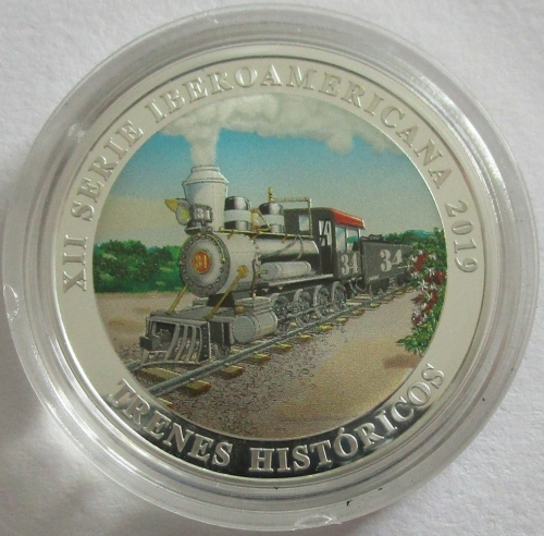 Guatemala 1 Quetzal 2019 Ibero-America Trains Locomotora 34 Silver