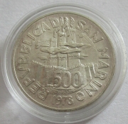San Marino 500 Lire 1978 Labor Day Silver