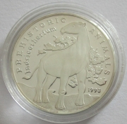 Cambodia 20 Riels 1993 Dinosaurs Indricotherium Silver