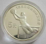 China 5 Yuan 1990 Football World Cup in Italy Goalkeeper Silver