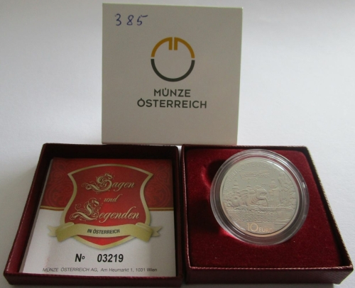 Austria 10 Euro 2011 Legends "Lindwurm in Klagenfurt" Silver Proof