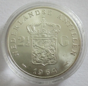 Netherlands Antilles 2 1/2 Gulden 1964 Koningin Juliana...