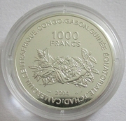 Central African States 1000 Francs 2004 Football World...
