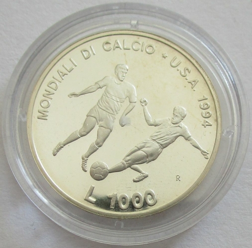 San Marino 1000 Lire 1994 Football World Cup in the USA Silver