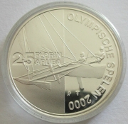 Aruba 25 Florin 2000 Olympics Sydney Sailing Silver