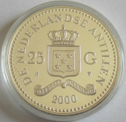 Netherlands Antilles 25 Gulden 2000 Olympics Sydney Swimming Silver