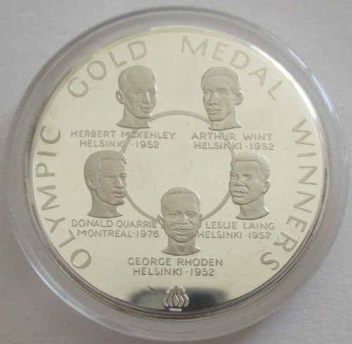 Jamaica 25 Dollars 1980 Olympics Moscow Gold Medal Winners Silver