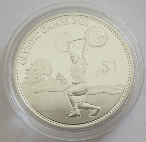 Nauru 1 Dollar 2017 Olympics Tokyo Weightlifting Silver