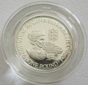 Guernsey 1 Pound 1996 Queen Elizabeth II. Silver Proof