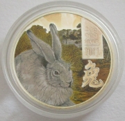 Cook Islands 2 Dollars 2011 Lunar Rabbit #1 Silver