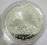 Kazakhstan 500 Tenge 2009 Wildlife Indian Crested Porcupine Silver