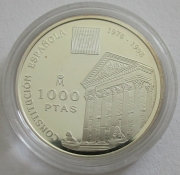 Spain 1000 Pesetas 1998 20 Years Constitution Silver