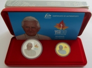 Australia 2 x 1 Dollar 2008 World Youth Day in Sydney 1 Oz Silver