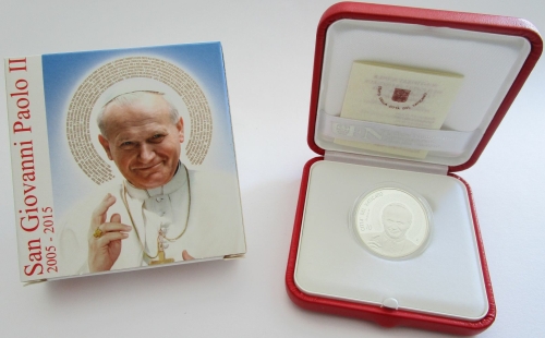 Vatican 10 Euro 2015 Pope John Paul II Silver