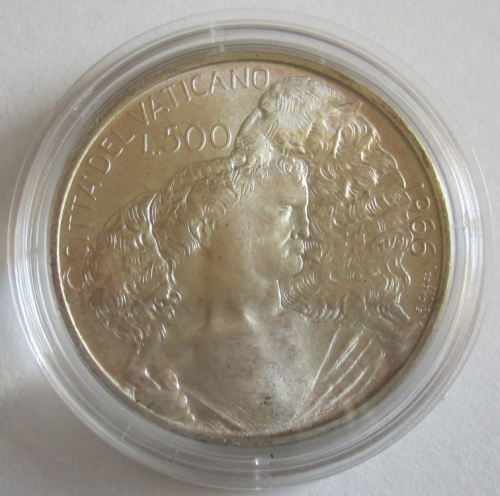Vatikan 500 Lire 1966 Hirte mit Lamm