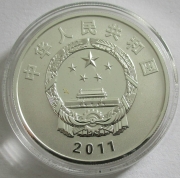 China 2 x 10 Yuan 2011 50 Jahre WWF + Medaille in Silber